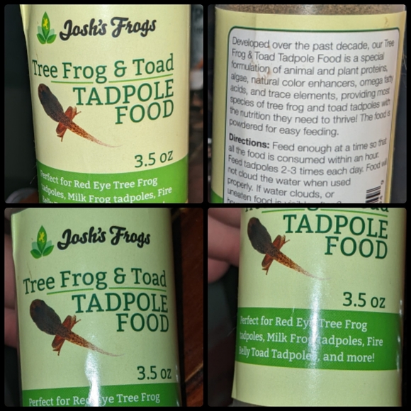 1- New container Josh's Frogs Tree Frog & Toad Tadpole Food 3.5 oz container - Picture 4 of 4
